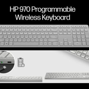 Programabilna brezžična tipkovnica HP 970 srebrna (3Z729AA#BED)