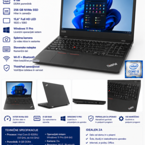 Lenovo ThinkPad L590 | Intel Core i5 | 8 GB RAM | 256 GB NVMe | Windows 11 Pro